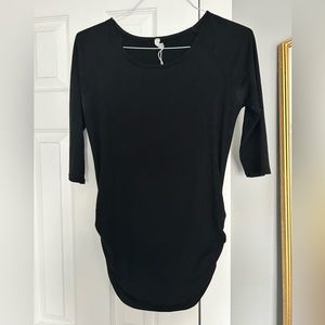 Black 3/4 sleeve maternity shirt